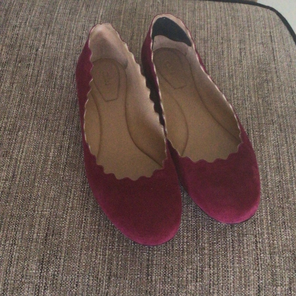 Chloe Rich Burgundy Suede Loafers